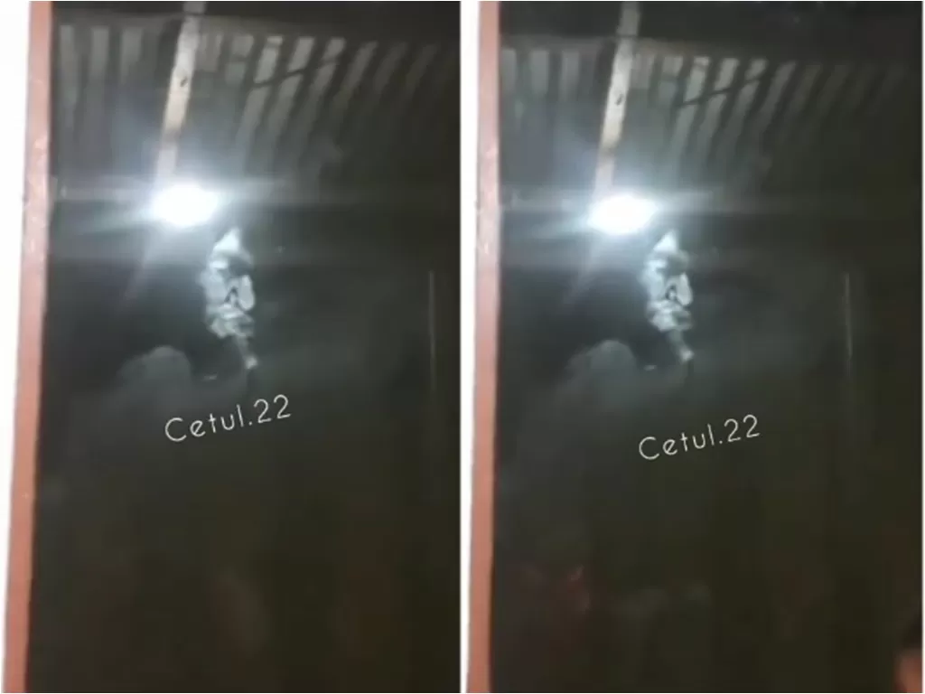 Penampakan wajah pria berambut panjang di kaca jendela warga Larantuka (Instagram/cetul222)
