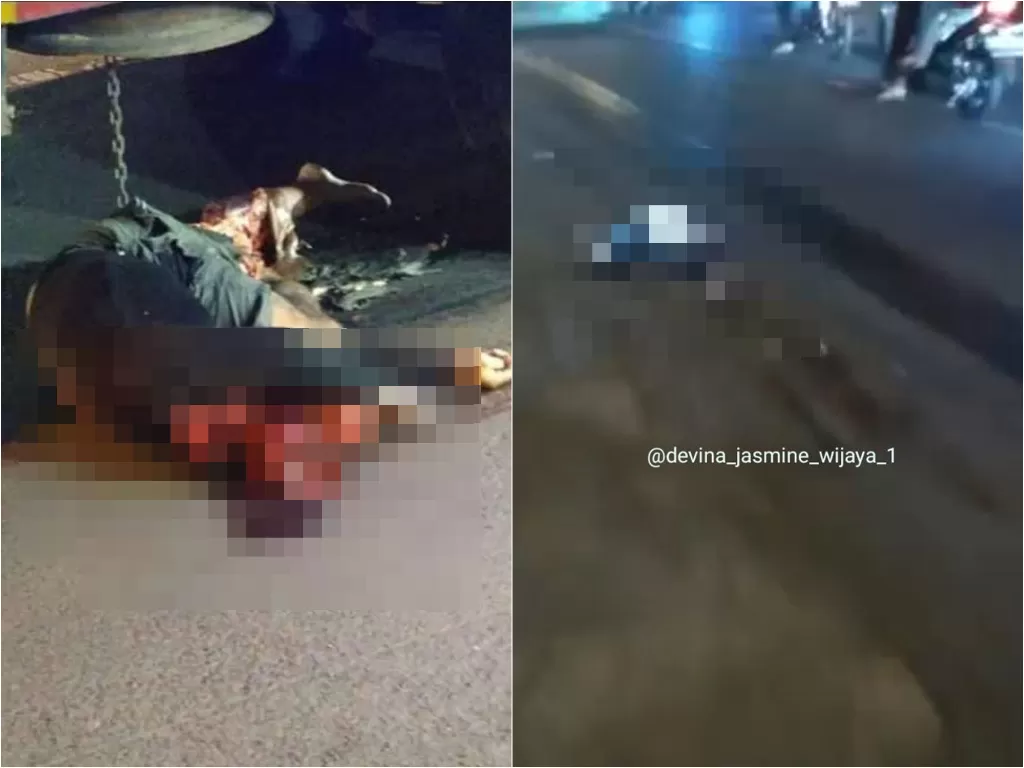 Pria tewas terlindas truk tronton di Tulungangung (Instagram/devina_jasmine_wijaya_1)