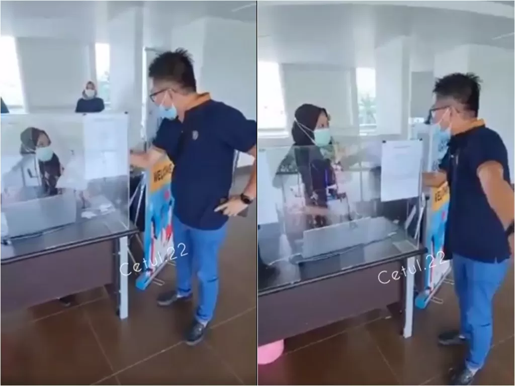 Pria ngamuk ke petugas pelayanan test antigen LRT Palembang karena divonis positif (Instagram/cetul.22)