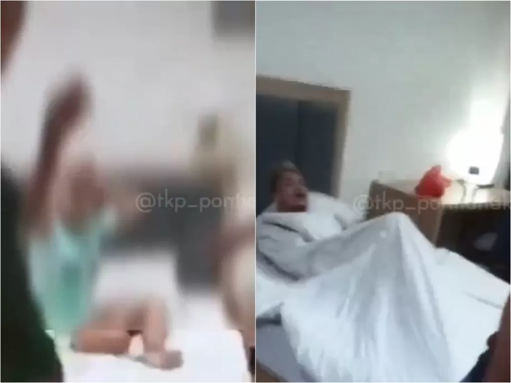 Istri pergoki suami selingkuh bareng temannya di kamar hotel (Instagram/tkp_pontianak)