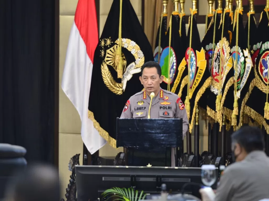 Kapolri  Jenderal Polisi Listyo Sigit Prabowo  dalam Rakernis 4 divisi di Mabes Polri, Kamis (3/6/2021). (Dok. Humas Polri)