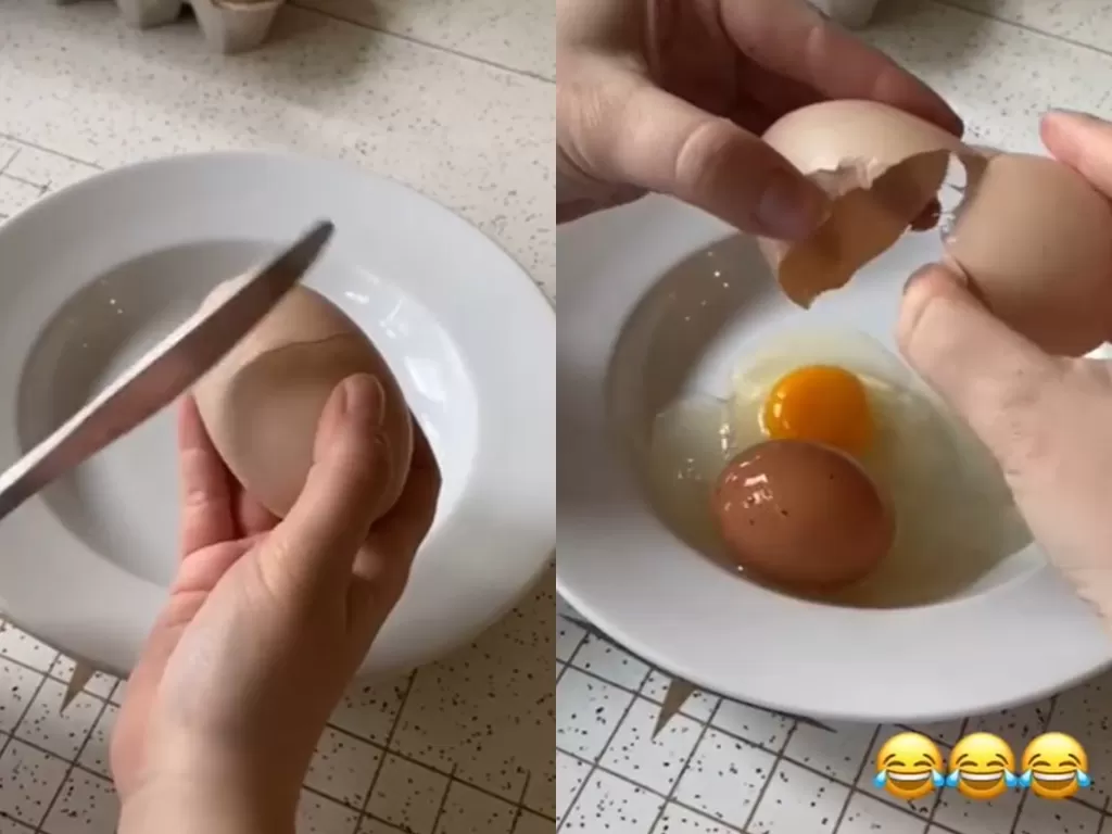Telur di dalam telur. (Tangkapan layar)