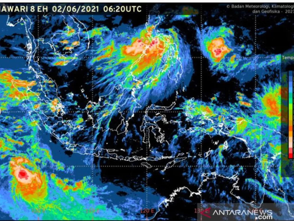 Citra Satelit cuaca Indonesia Rabu (2/6/2021). ANTARA/HO-BMKG/pri. (ANTARA/HO-BMKG)