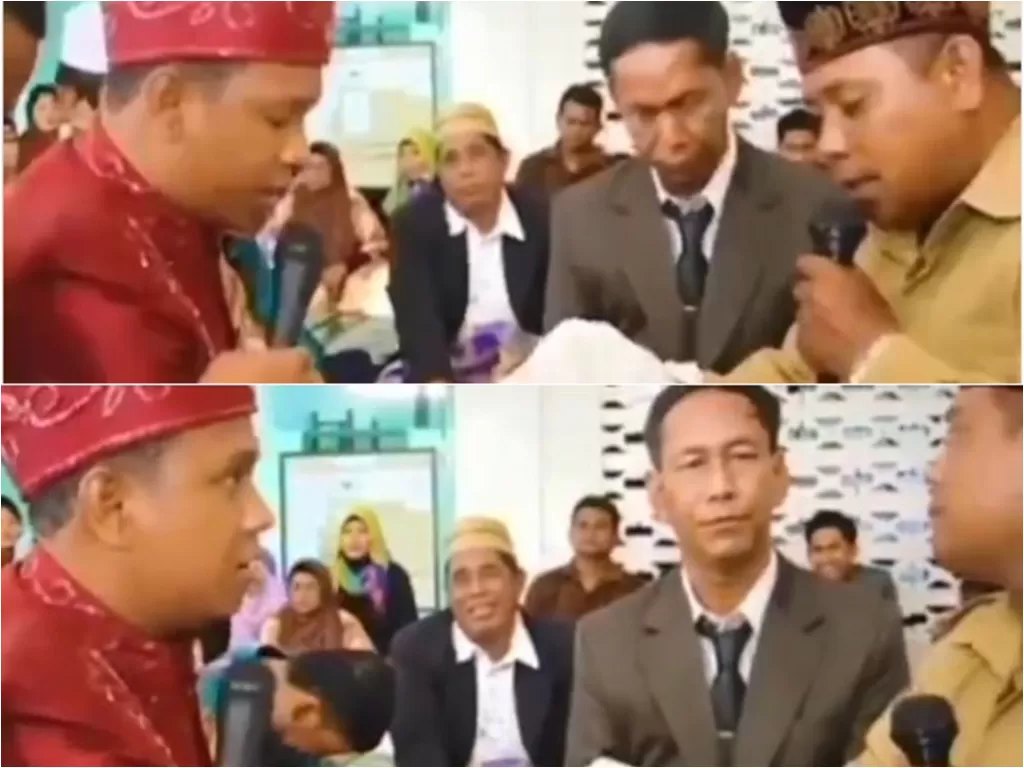 Pengantin pria salah ucap saat ijab kabul (Instagram/palembang.terciduk)