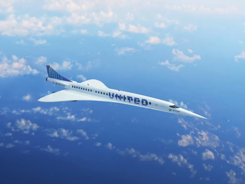 Boom Supersonic 'Overture' yang dibeli United Airlines. (photo/COURTESY OF UNITED AIRLINES)