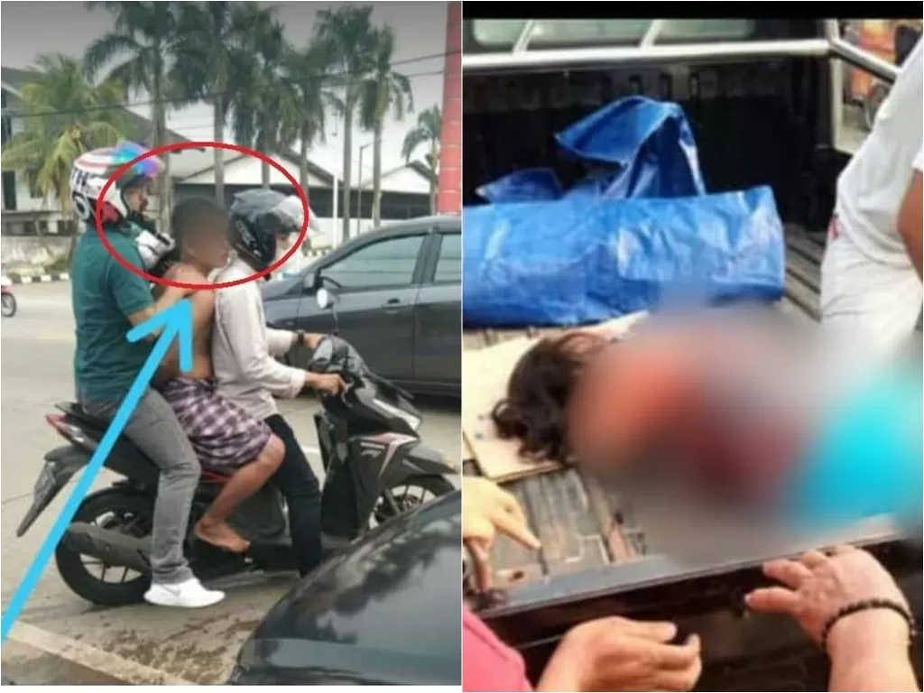 Penampakan suami yang gorok leher istrinya di Tangerang berhasil ditangkap warga (Instagram/tangerangnewscom)