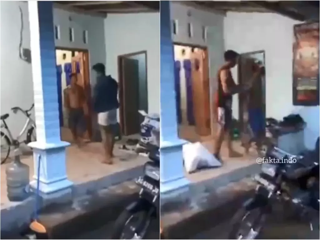 Pria mengamuk ancam pakai parang dan lempar sepeda saat ditagih utang (Instagram/fakta.indo)  