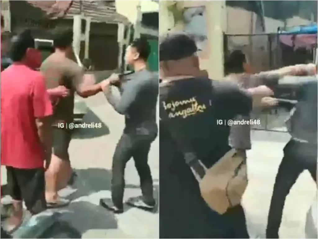 Pria ngaku anggota TNI pukul pengendara mobil karena tak terima diserempet (Instagram/andreli48)