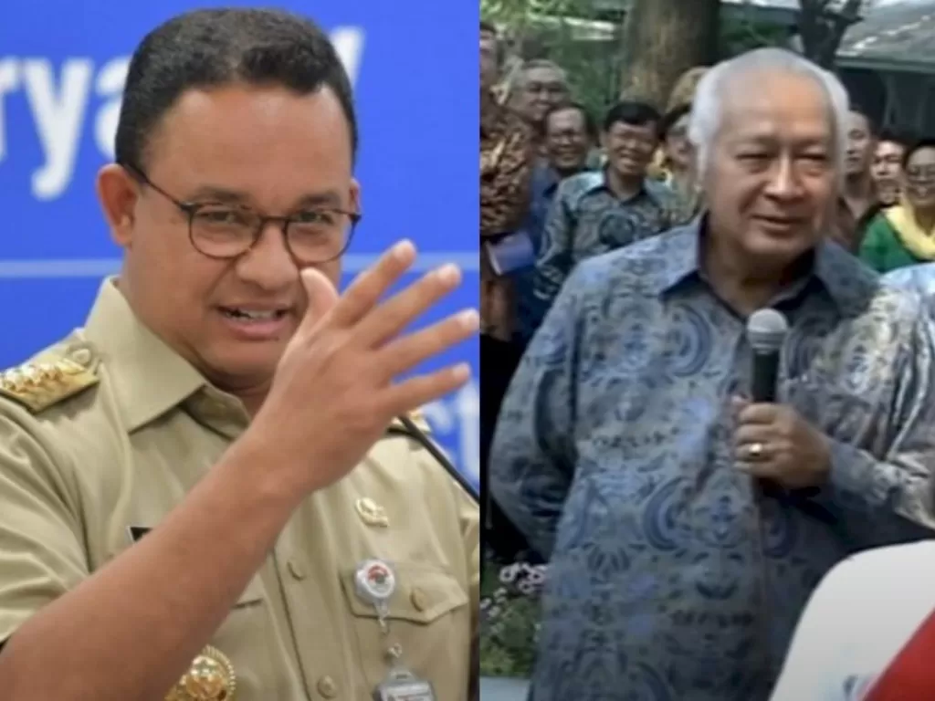 Kiri: Gubernur DKI Anies Baswedan (Foto: Antara), Kanan: Presiden RI ke-2 Soeharto. (Foto: Youtube HMSoeharto)