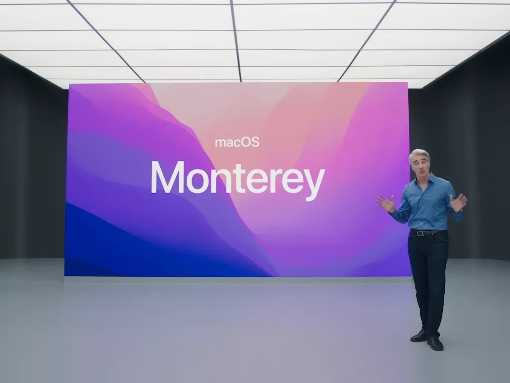 Tampilan presentasi Apple di event WWDC 2021 pada dini hari tadi (photo/Apple)