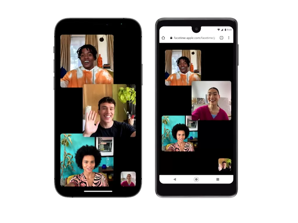 Tampilan fitur FaceTime Link yang diumumkan Apple di WWDC 2021 (photo/Apple)