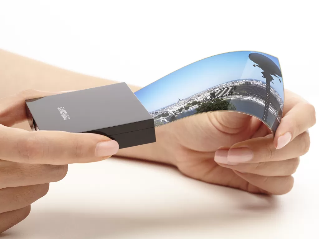 Tampilan teknologi layar fleksibel dari Samsung Display (photo/Samsung Display)
