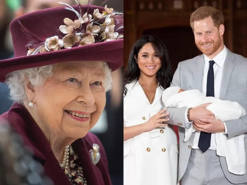 Ratu Elizabeth II dan Pangeran Harry serta Meghan Markle. (Instagram/@theroyalfamily)