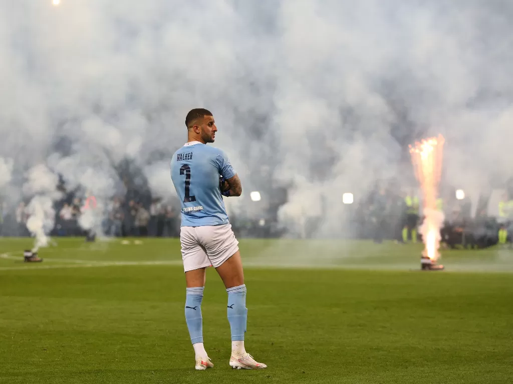 Pemain Manchester City, Kyle Walker. (photo/REUTERS/Jose Coelho)