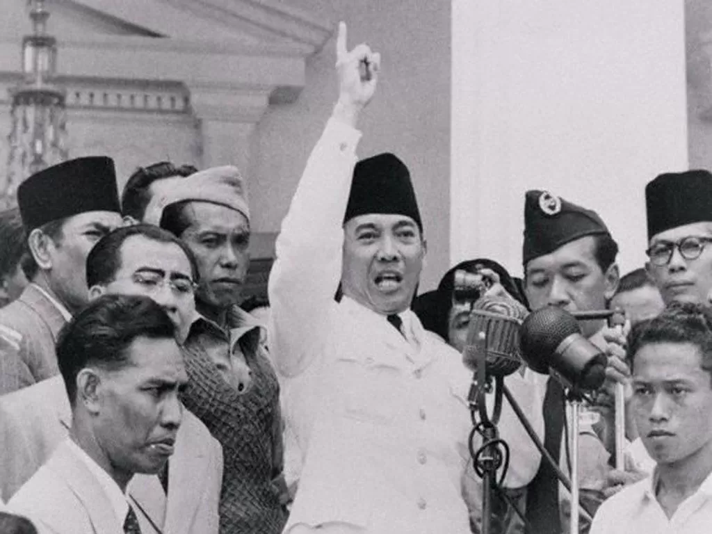 Presiden Soekarno tengah berpidato (Istimewa)