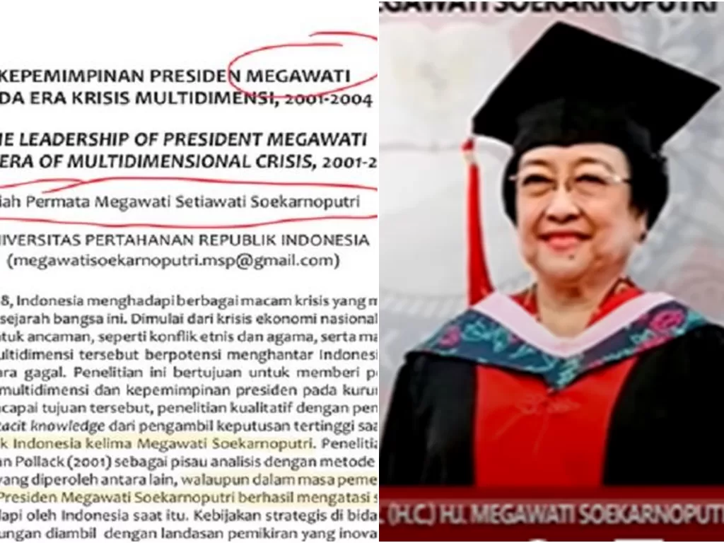 Megawati diberi gelar 'Profesor Kehormatan' oleh Unhan. (ist)