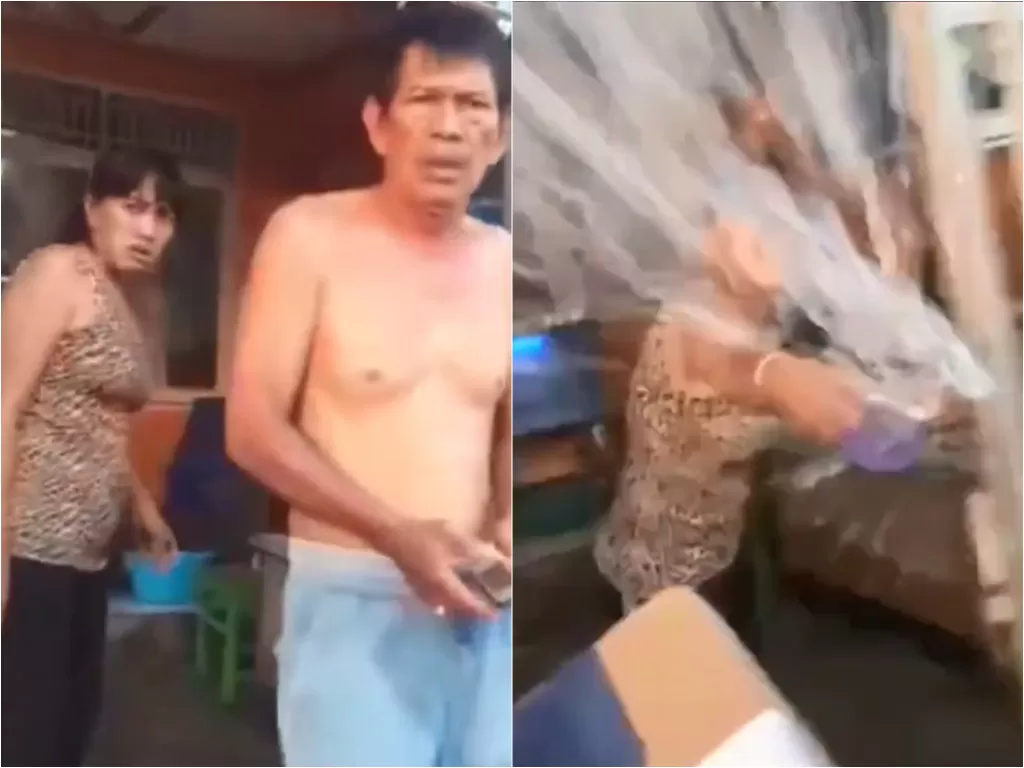 Pasangan suami istri ngamuk dan siram kurir pakai air saat COD (Instagram/manaberita)