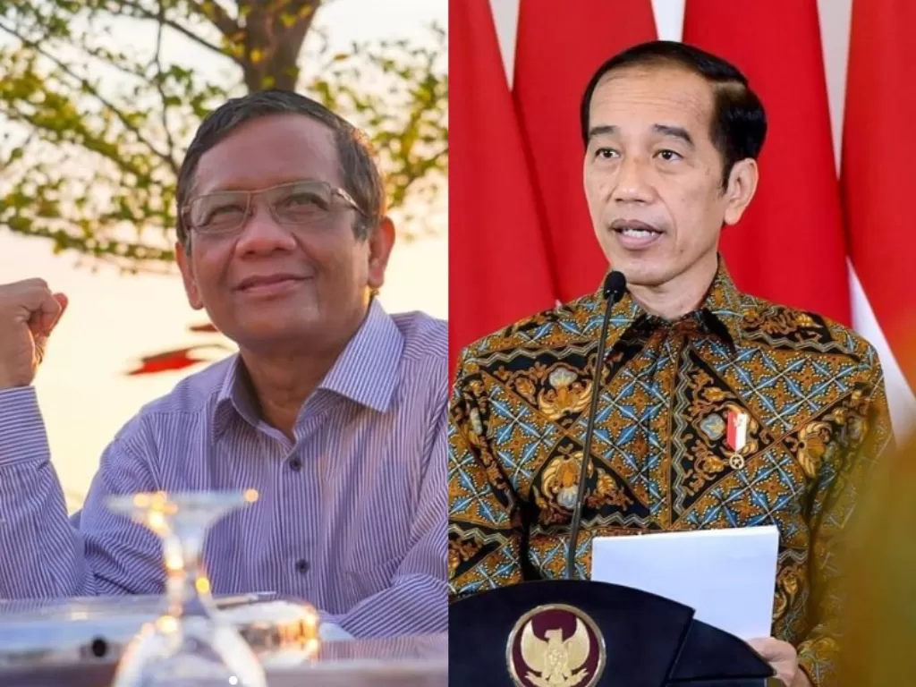 Kiri: Mahfud MD, Kanan; Presiden Jokowi. (Instagram/mohmahfudmd/jokowi)