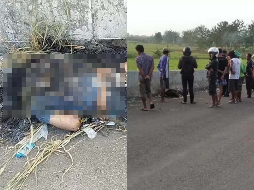 Mayat pria di flyover Brebes ternyata seorang driver ojol (Instagram/infoketanggunganbrebes)