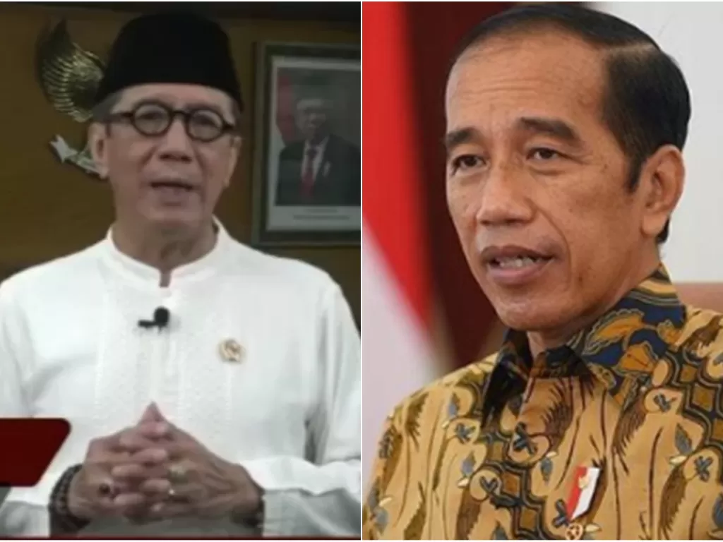 Kolase foto Menkumham Yasonna Laoly dan Presiden RI Jokowi. (Antara foto/Instagram)
