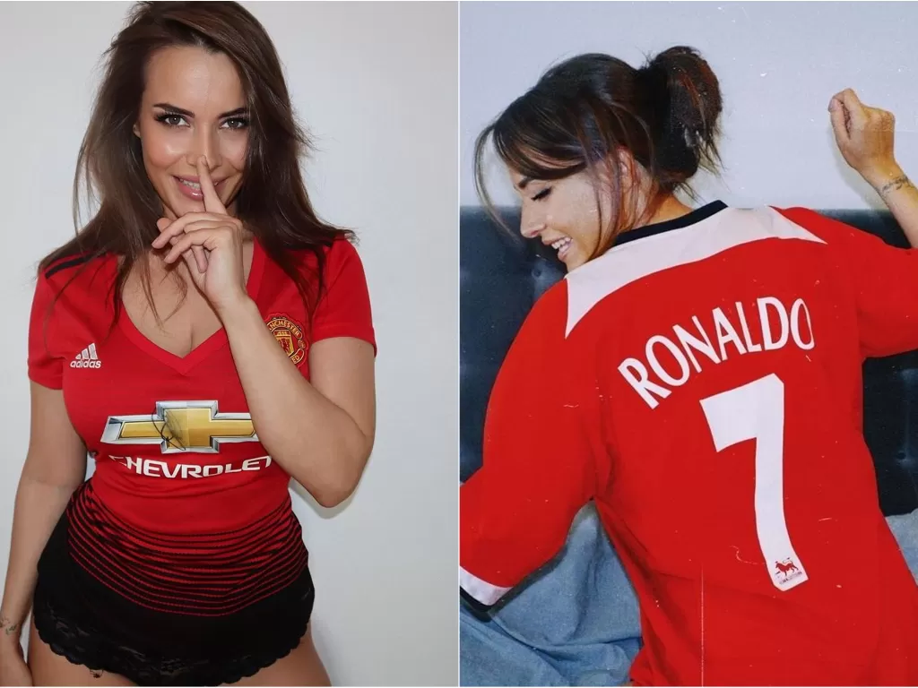 Katrina Maria, model seksi penggemar Manchester United. (photo/Instagram/@katrina.maria)
