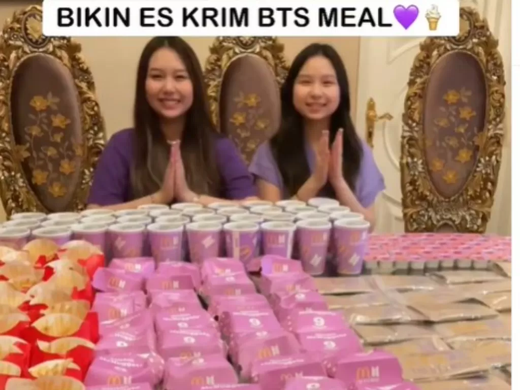 Sisca Kohl buat BTS Meal jadi es krim (Screenshot video).