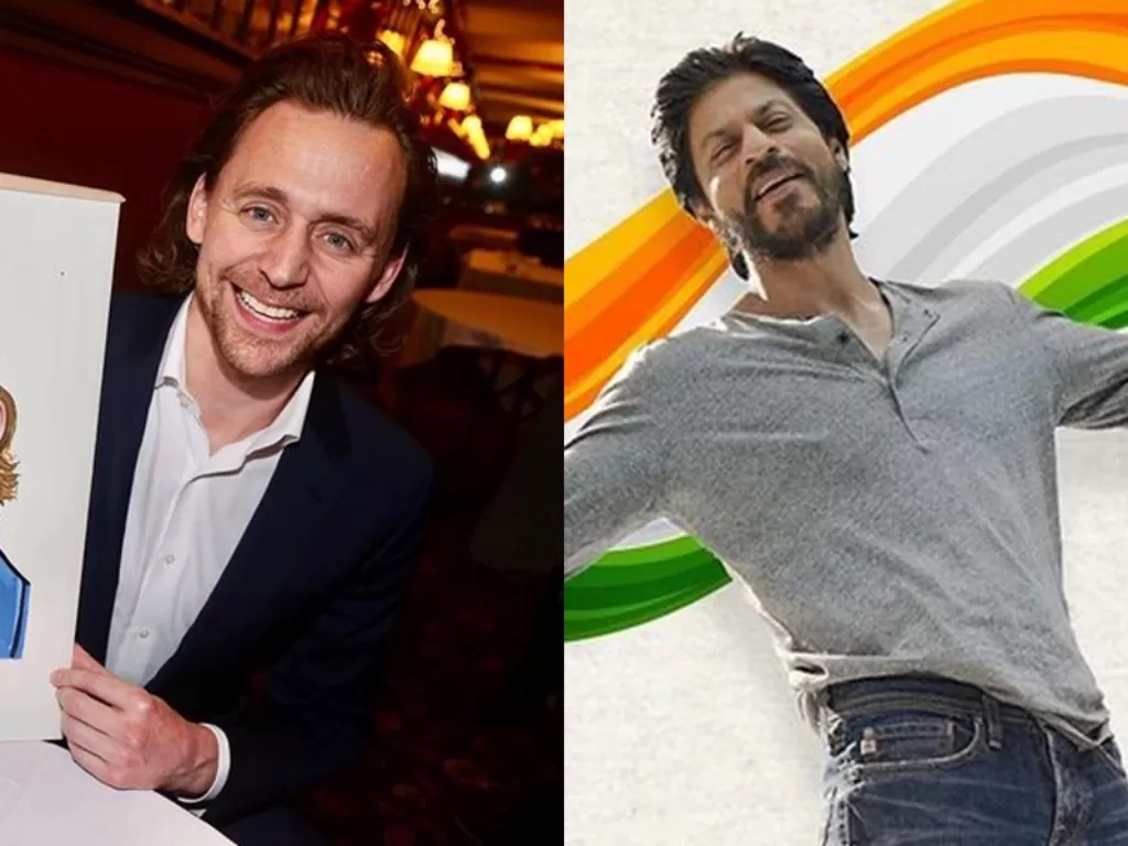 Tom Hiddleston dan Shah Rukh Khan. (Instagram/@twhiddleston/@iamsrk)