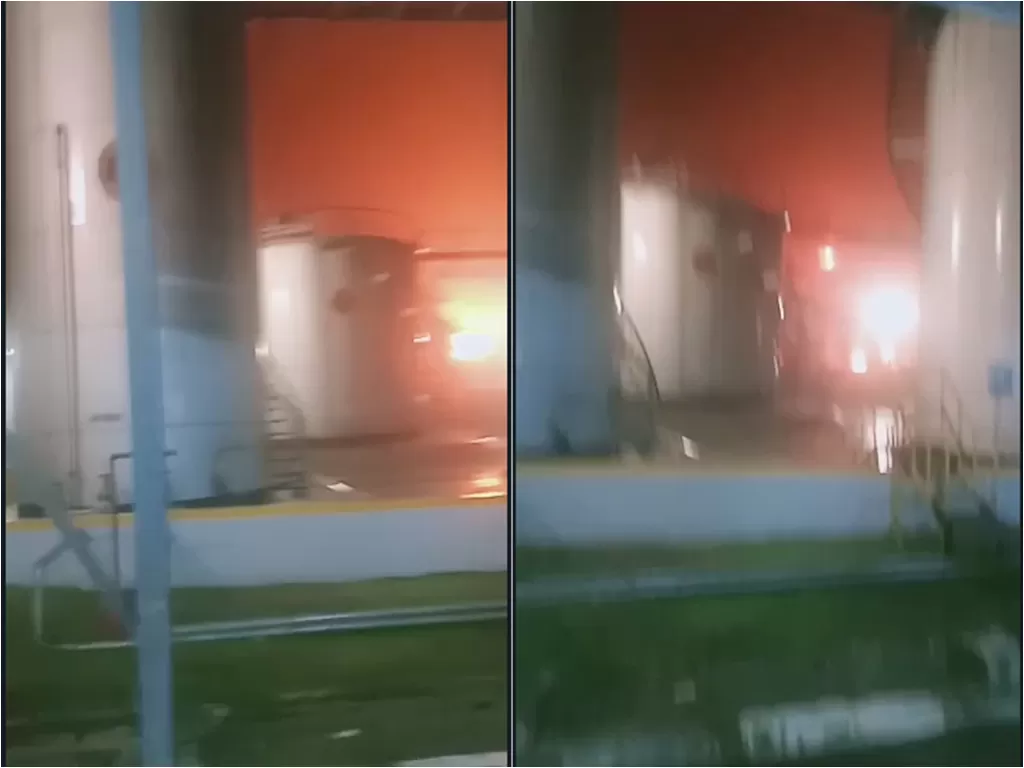 Cuplikan kilang minyak pertamina terbakar. (photo/Istimewa)
