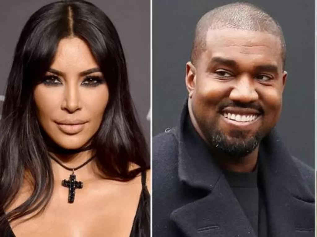 Kim Kardashian dan Kanye West. (People)