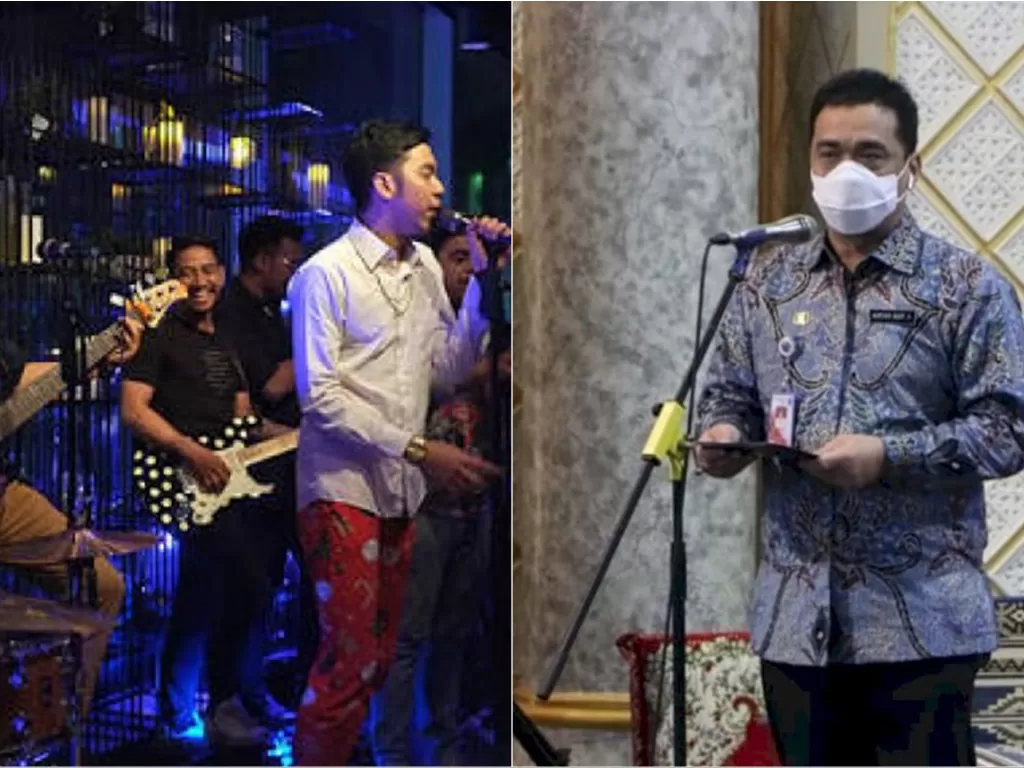 Ilustrasi live music di cafe. (Antara) dan Wagub DKI Jakarta. (Instagram/arizapatria)