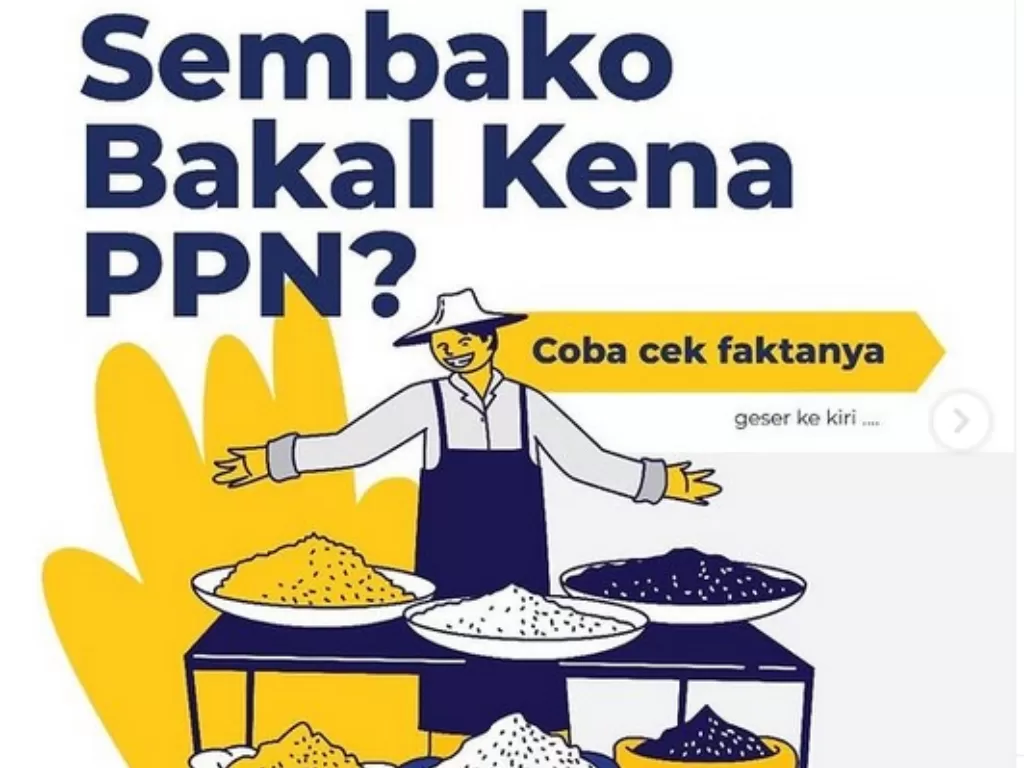 Infografik Ditjen Pajak soal rencana PPN terhadap sembako. (Foto: Instagram/@ditjenpajakri)