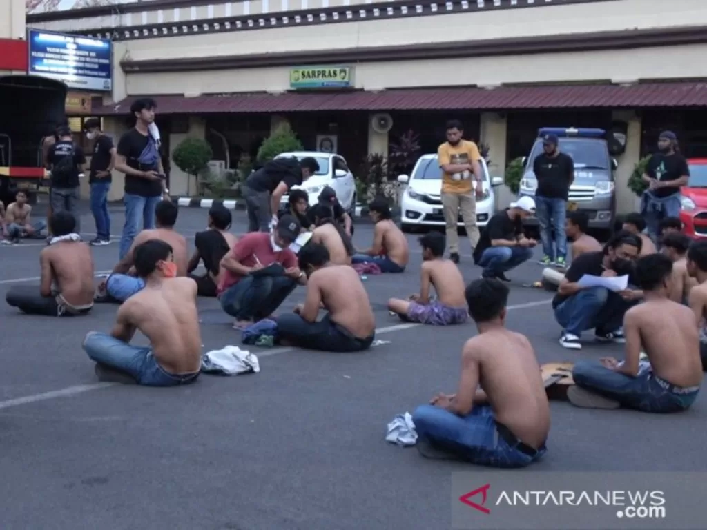 Para preman ditangkap polisi Makassar (Antara)
