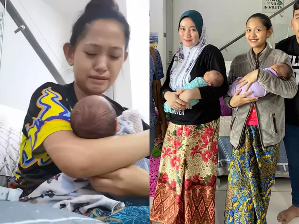Wanita ini menangis setelah bayinya tertukar. (Photo/Facebook/Jamumall.com)