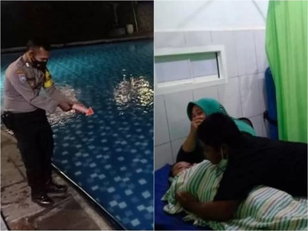 Bocah 4 tahun tewas tenggelam saat berenang di kolam renang hotel di Kediri (Instagram/medsoskediri)