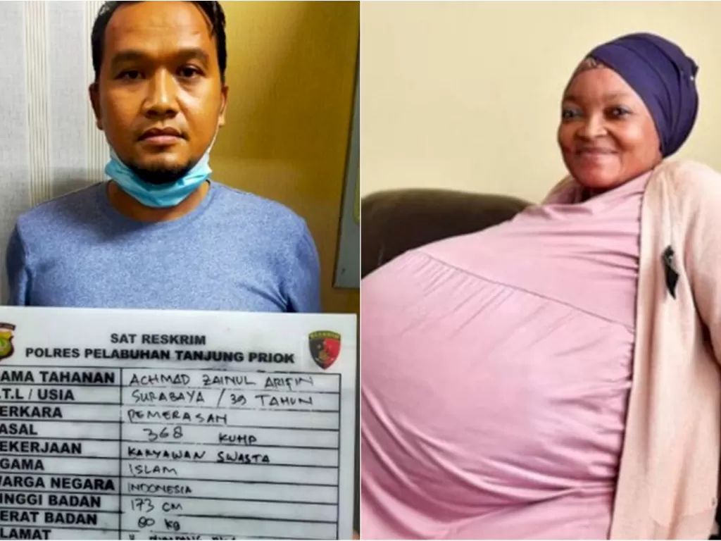 Kiri: Bos pungli preman di Tanjung Priok. (Dok. Polres PelabuhanTanjuk Priok). / Kanan: Wanita yang melahirkan 10 bayi kembar. (Newsflash)