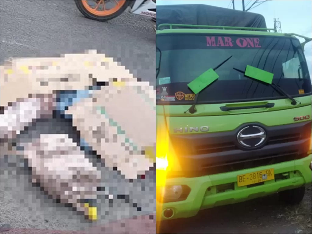 Mahasiwi tewas terseret truk di Bandar Lampung (Instagram/lampunggehnews)