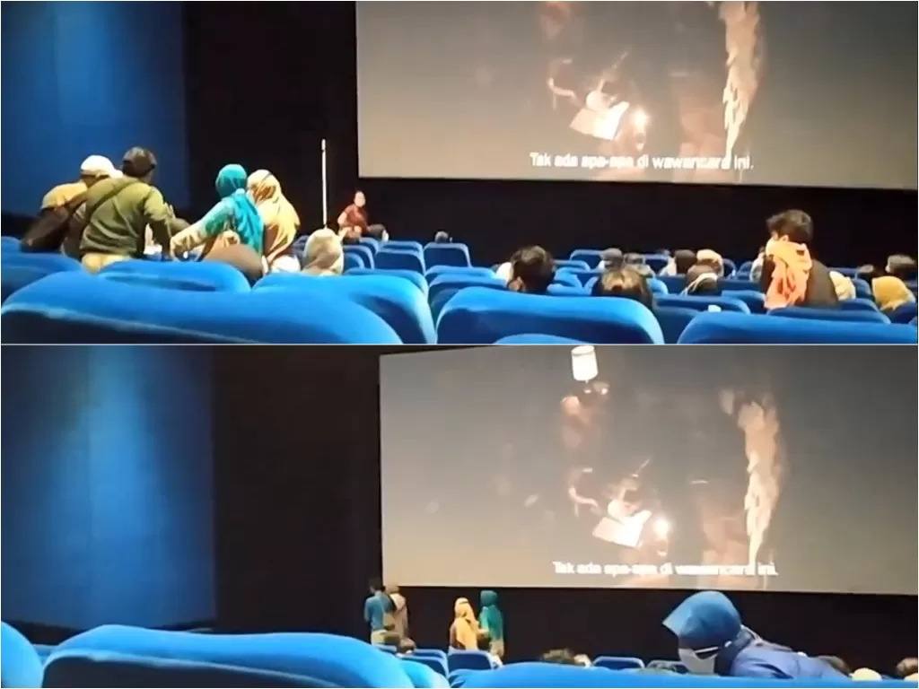 Penonton bioskop diduga kesurupan saat nonton film The Conjuring 3 (TikTok/witeewitee)