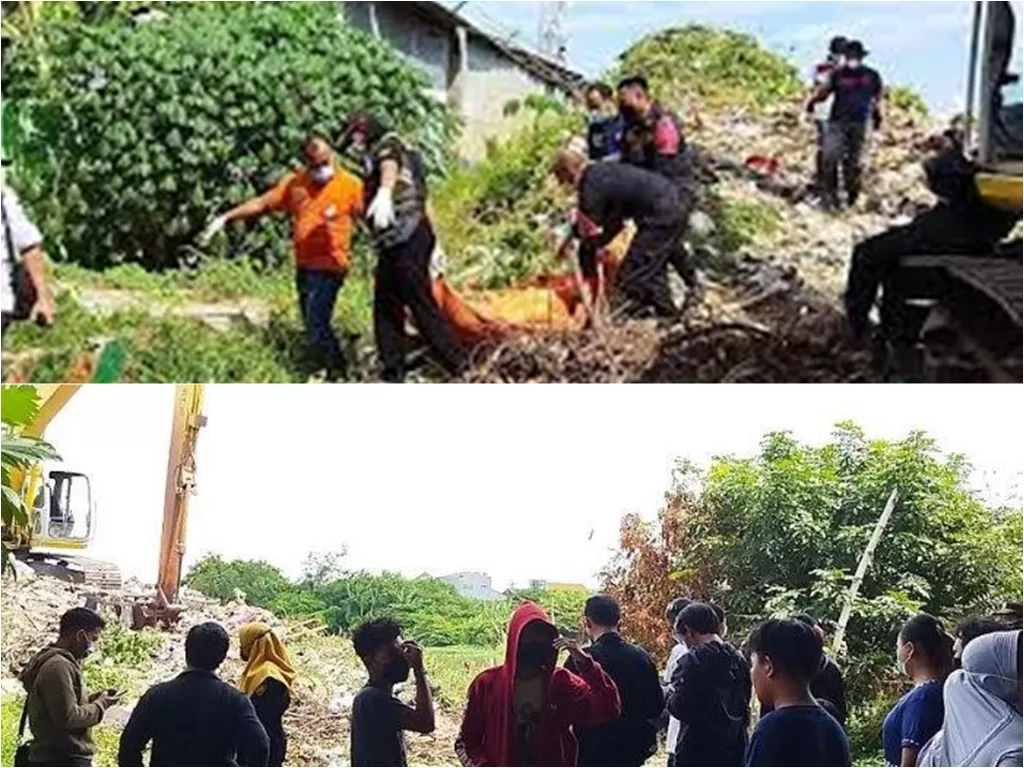 Warga temukan mayat di tumpukan sampah dan eceng gondok di Sungai Kalimas Surabaya (Istimewa)
