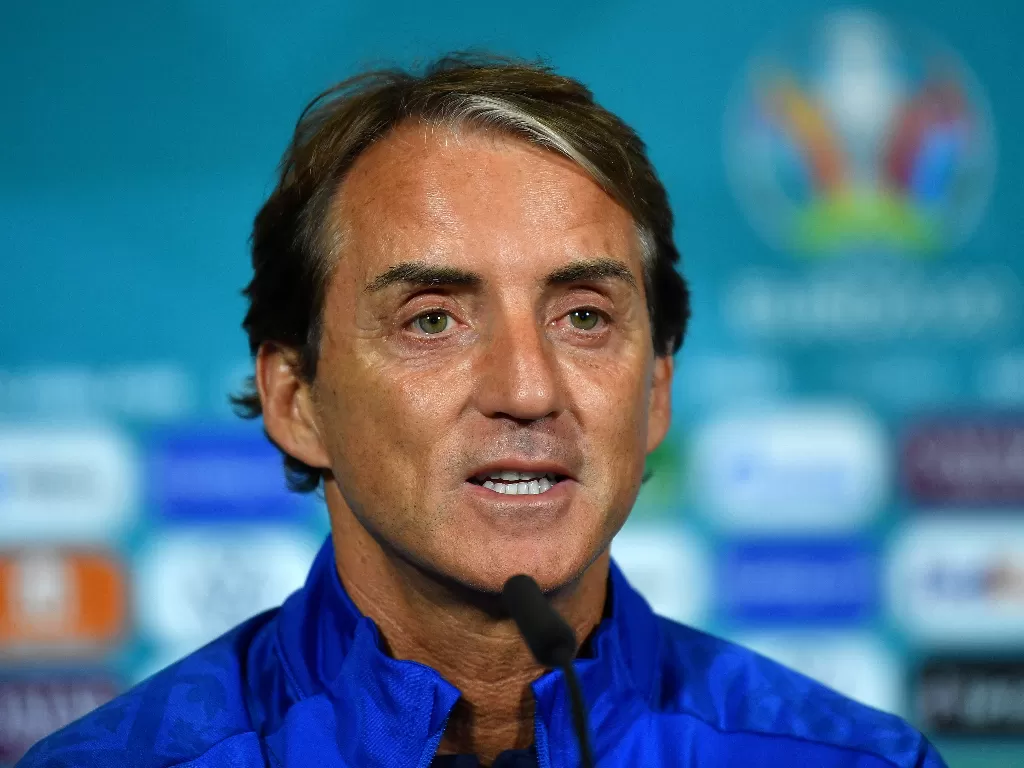 Pelatih Italia, Roberto Mancini. (photo/UEFA/Handout via REUTERS)