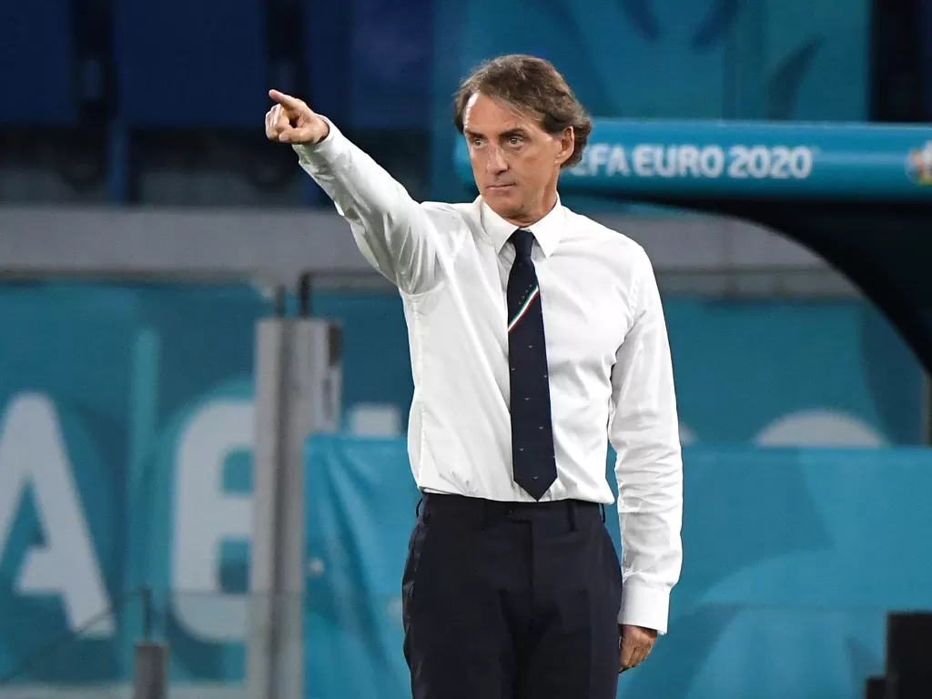 Pelatih Italia, Roberto Mancini. (photo/REUTERS/Alberto Lingria)