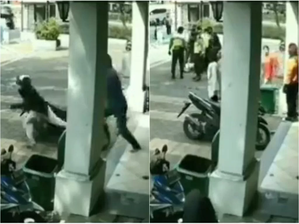Pria terciduk saat mencuri sepeda motor di kawasan Kalideres Jakbar (Instagram/communitypolice)
