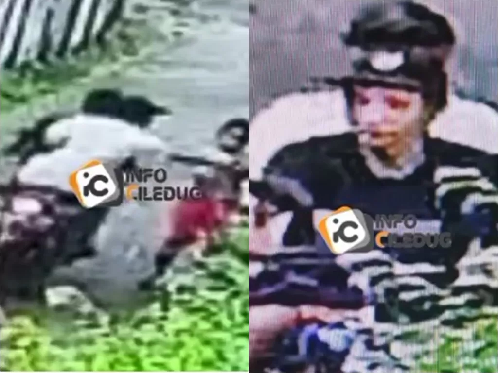 Dua pria terekam CCTV saat menjambret HP bocah laki-laki di Tangerang (Instagram/info_ciledug)