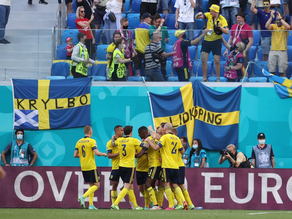 Swedia menang tipis 1-0 atas Slovakia. (photo/REUTERS/Lars Baron)