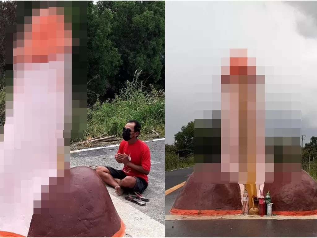 Desa di Thailand ini membangun patung penis raksasa. (Facebook)
