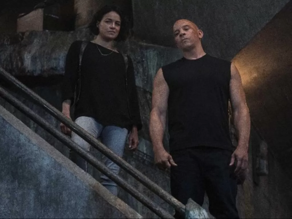 Michelle Rodriguez dan Vin Diesel dalam Fast and Furious (Giles Keyte/Universal)