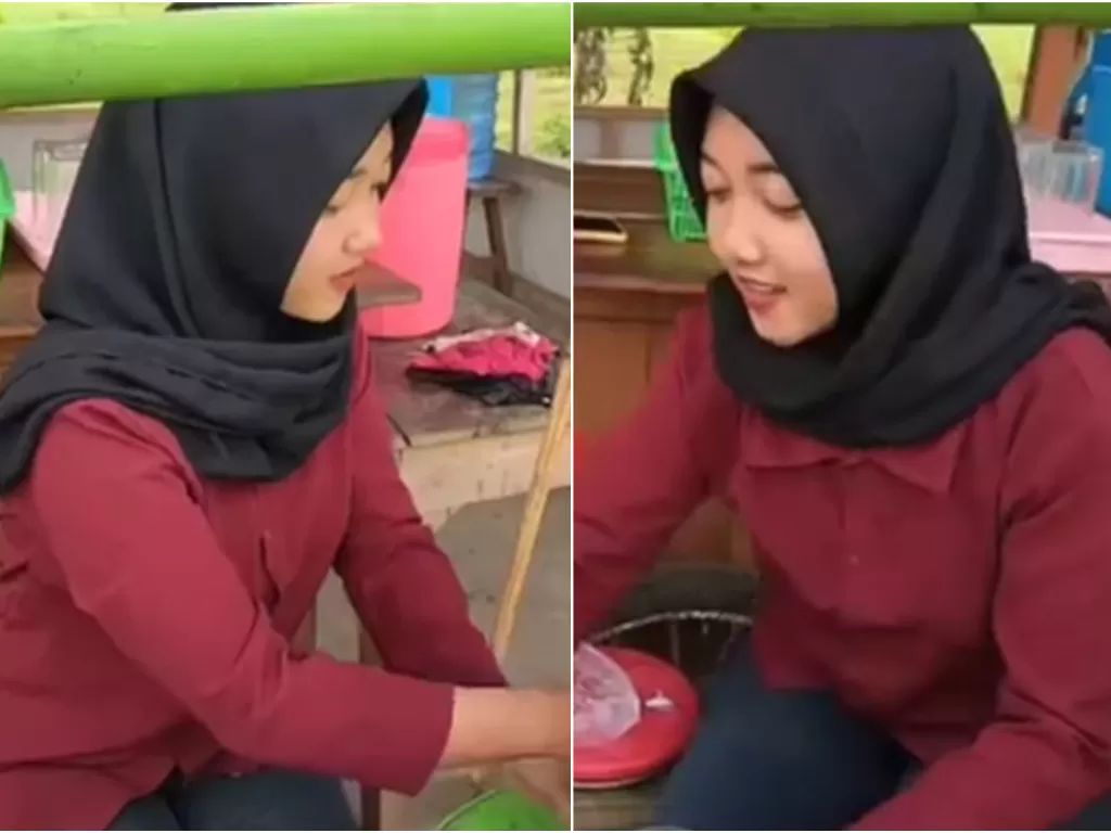 Gadis bernama Ayu berjualan es dawet ayu di Banjarnegara, Jawa Tengah. (Instagram @instambanjarnegara)