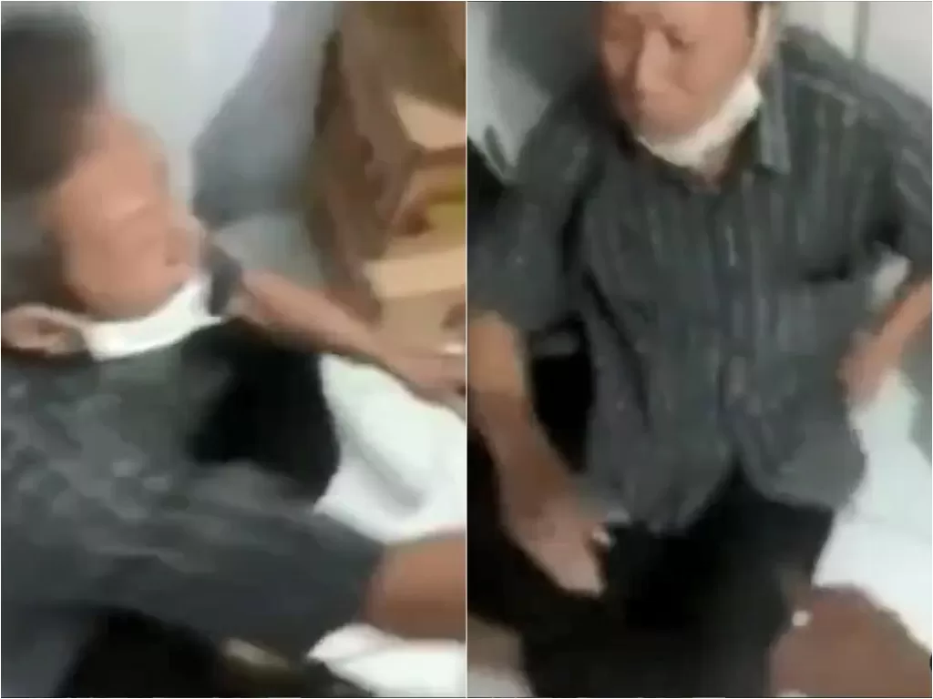 Kakek tua kepergok mencuri minyak kayu putih di Gorontalo diamuk warga (Instagram/andreli48)
