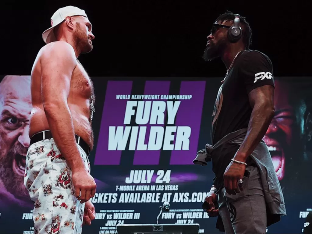 Deontay Wilder vs Tyson Fury. (photo/Twitter/Tyson_Fury)