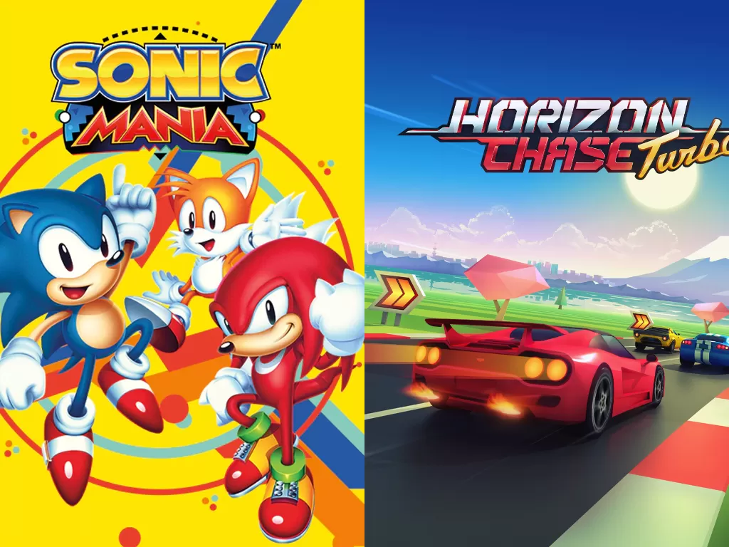 Tampilan game Sonic Mania dan Horizon Chase Turbo (photo/AQUIRIS/SEGA)