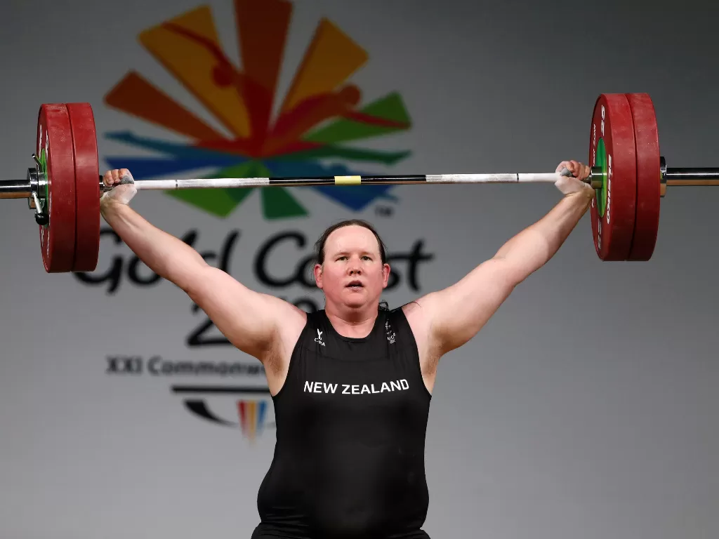 Laurel Hubbard, atlet angkat besi transgender asal Selandia Baru. (photo/REUTERS/Paul Childs)